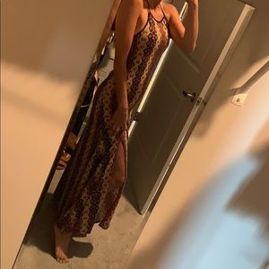Maxi Halter Aztec Dress